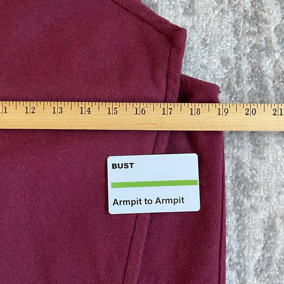 Stradivarius Sleeveless Oversized Open Cardigan Women Size‎ S Red Pockets - Picture 8 of 10